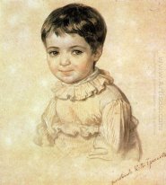 Portret van Maria Kikina Als een kind 1820