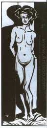 Nudeyoung Wanita Di Depan A Oven