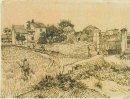 Infart till en gård med höstackar 1888