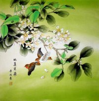 Летящие птицы-flowerse - китайской живописи