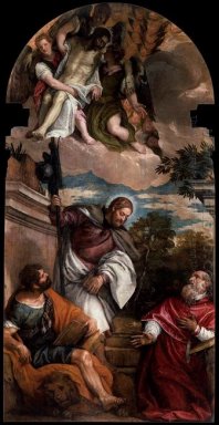 Sts Mark James et Jérôme avec le Christ mort supporté par Angels