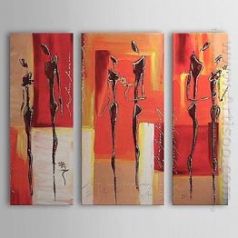 Hand-Dicat Lukisan Abstrak Oil - Set 3