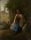 Shepherdess Seated On A Rock 1856