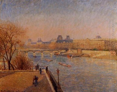 Het louvre winter zon ochtend 1900