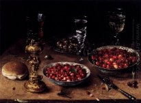 Still Life with Cherries and Strawberries in China Bowls