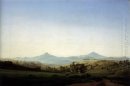 Bohemia paisaje con el Monte Milleschauer