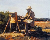 Maler Jan Bakker bei der Arbeit