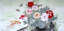 Fish & Peony - Pittura cinese