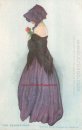 Une fille tenant une rose 1916
