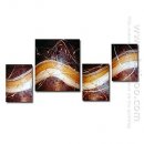 Hand-painted Abstract Oil Painting - Set of 4