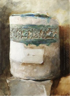 Artefact persan avec la décoration de faïence