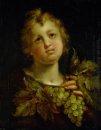 Boy with grapes