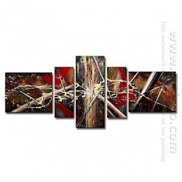 Pintados à mão pintura a óleo abstrata - conjunto de 5