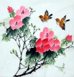 Pássaros & flores - pintura chinesa