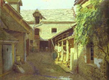 Dorf Yard In Frankreich 1876