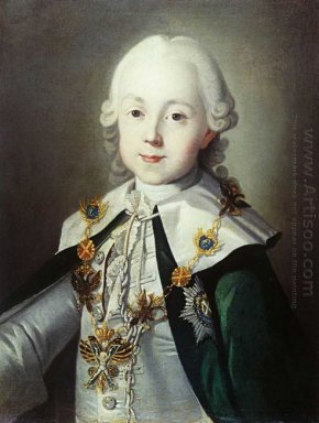 Portret van Paul van Rusland verkleed als Chevalier de volgorde