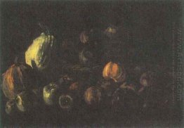 Still Life Dengan A Basket Of Apel Dan Dua Pumpkins 1885
