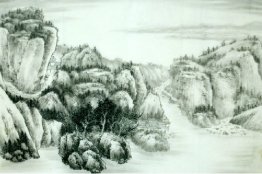 Berg och vatten - kinesisk målning