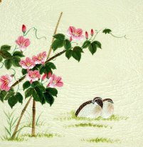 Oiseaux et fleurs - Peinture chinoise