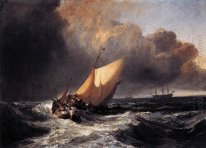 Bateaux hollandais dans une tempête