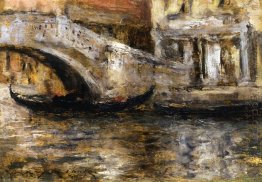 Junto gôndolas de Veneza Canal Aka de gôndola em Veneza
