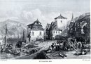 St. Goar um 1835, ukiran oleh J.W. Archer setelah Leitch