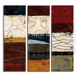 Pintados à mão pintura a óleo abstrata - conjunto de 3