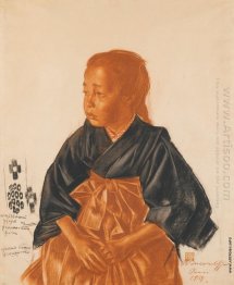 Retrato de uma menina japonesa