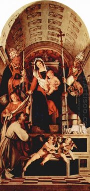 Altar Of Recanati Polyptych Main Board Madonna Enthroned Dengan
