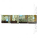 Hand-painted Abstract Oil Painting - Set of 4