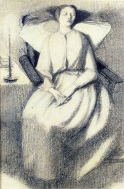 Elizabeth Siddal sentado en una silla 1860
