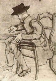Escrita do homem que enfrenta à esquerda 1881