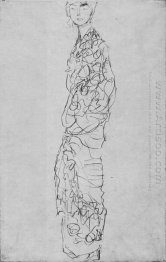Berdiri Perempuan Dalam Kimono Dame Im Kimono 1918