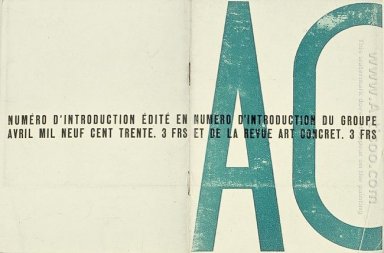 Copertina del lancio Issue Of Art Concret 1930