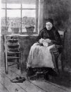 Femme à la fenêtre Tricot 1882