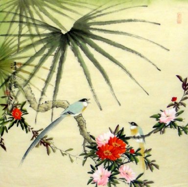 Vogels-Bloemen - Chinees schilderij