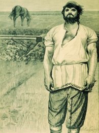 Mikula Selyaninovich. Ilustração para o livro "épico russo ele