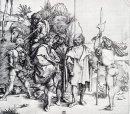 cinco lansquenetes y la oriental a caballo 1495