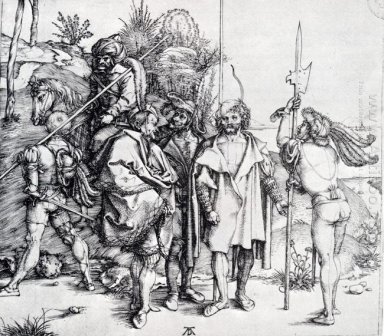 cinco lansquenets e um oriental a cavalo 1495