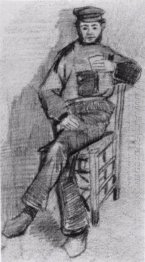 Man sitter med ett glas i handen 1882
