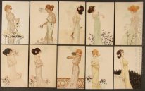 Filles avec des fleurs au pied 1902