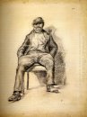 Uomo Seduto Con Un Moustache e Cap 1886