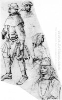 En bonde och tre Bustlength Figurer 1515