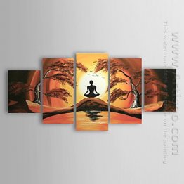Hand-painted Landscape Oil Painting - Set of 5