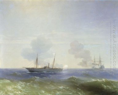 Battle Of Dampfer Vesta und türkische Ironclad 1877