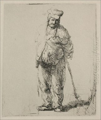 Un paysan en lambeaux, les mains derrière lui 1635