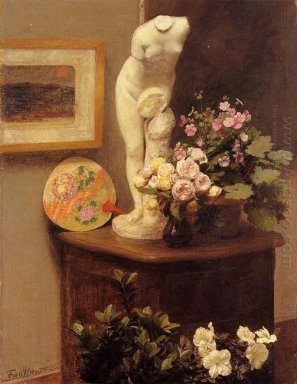 Naturaleza muerta con torso y las flores 1874