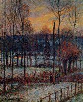effekten av snö solnedgång Éragny 1895