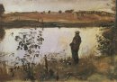 Исполнитель K Коровин на берегу реки 1905