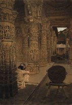 The Colonnade Dalam Jain Temple Mount Abu Di Dalam The Evening 1